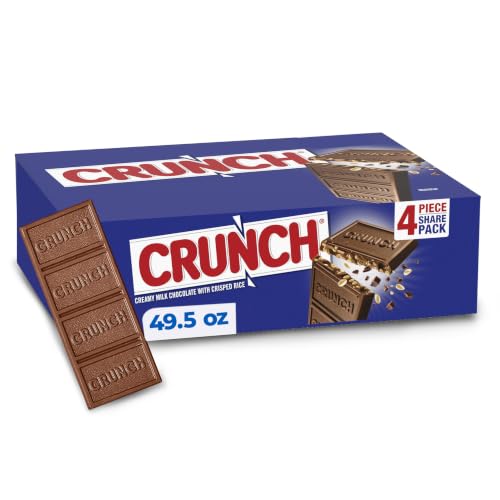CRUNCH Full-Size Candy Bar, Creamy Milk Chocolate with Crunchy Crisped Rice, 36 Individually Wrapped Bars, 1.55 oz Each