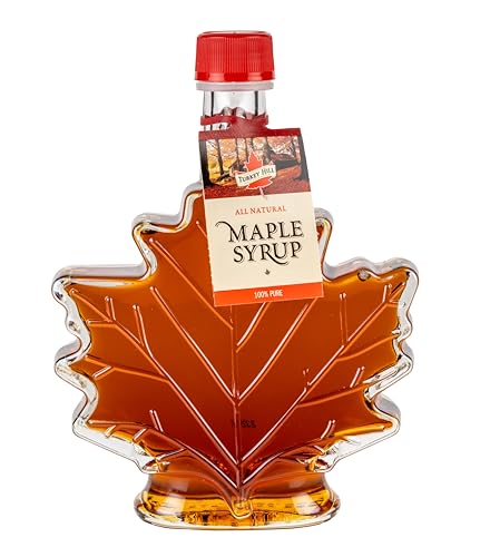 Turkey Hill Sugarbush International Gold Medal Winner Grade A Maple Syrup, Canadian Maple Leaf Glass Bottle (25.36 Fl Oz)