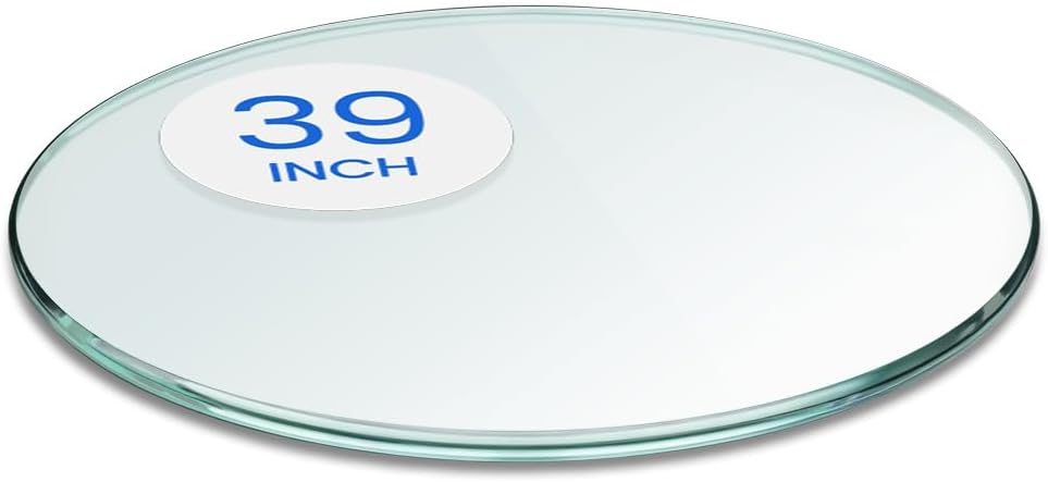 24 inch Round Glass Table Top - Tempered - 3/8" Thick Glass Surface, Safe Pencil Edge, Multipurpose for Dining Table, Patio, Coffee and End Table