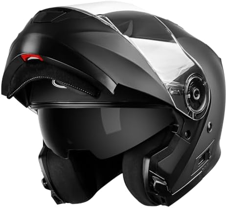 YEMA Modular Motorcycle Helmets, DOT Approved Full Face Motorcycle Helmet with with Flip Up Dual Visor for Men & Women - Street, Scooter, ATV, E-Bike