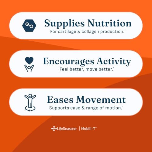 LifeSeasons Mobili-T - Joint Support Supplement - Reduces Aches & Discomforts - Increase Range of Motion - Rebuild Tissue & Cartilage - MSM Chondroitin Collagen Glucosamine & Turmeric - 120 Capsules