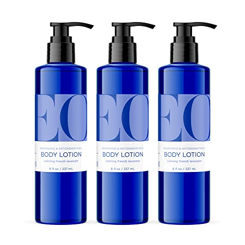 EO Body Lotion for Hands/Body, 8 Ounce (Pack of 3), French Lavender, Made with Essential Oils for Men and Women