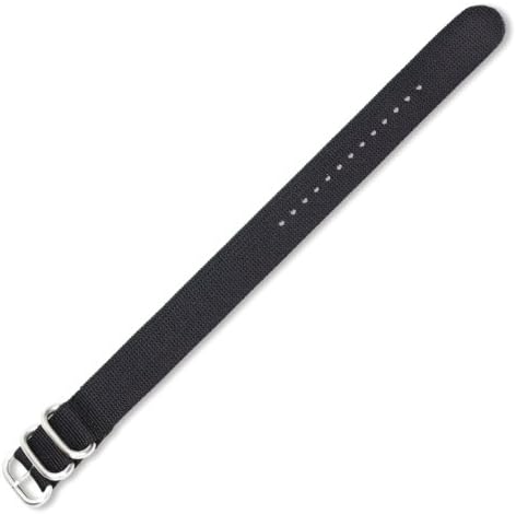 Military Ballistic Nylon Watch Band With Silver Tone Buckle-Choice of Color (Black, Brown, Olive, Black/Grey, Orange, Grey) & Width (18mm, 20mm, 22mm, 24mm, 26mm)
