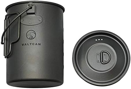 Valtcan 900ml Titanium Pot Boil Cook & Drink From One Pot, 134g Ultralight, Thicker Gauge Grade 1 Ti, Aligned Bail Handle, Lid with Steam Holes