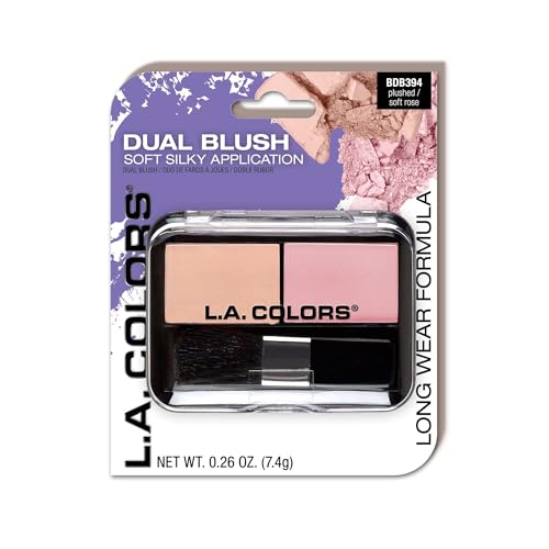 L.A. COLORS Dual Blush (carded), Plushed/Soft Rose CBDB394