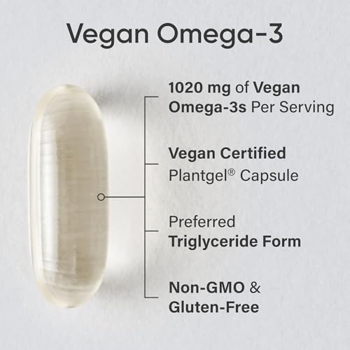 Sports Research® Vegan Omega-3 Algae Oil 1040mg, 60 Count Plantgels™