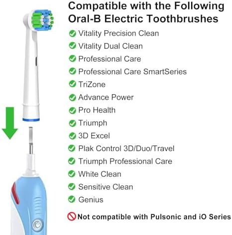 Replacement Toothbrush Heads Compatible with Braun Oral B