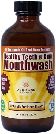 Healthy Teeth & Gum Mouthwash 8 fl oz, Herbal Oral Rinse for Fresh Breath | Organic, alcohol- & fluoride-free, non-GMO; supports healthy gums & enamel
