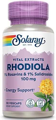 SOLARAY Rhodiola Root Extract 100mg, 1% Salidrosides, 30 VegCaps