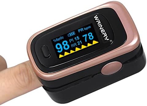 Oxygen Saturation Monitor, Wrinery Premium Pulse Oximeter Fingertip, Oxygen Monitor, O2 Saturation Monitor, OLED Portable Oximetry with Batteries