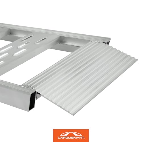 Aluminum Straight Fixed Ramp with Treads (2pk) - Easily and Safely Load and Unload Light Equipment, Lawn Tractors, ATVs and More, 1, 250 lb. Capacity