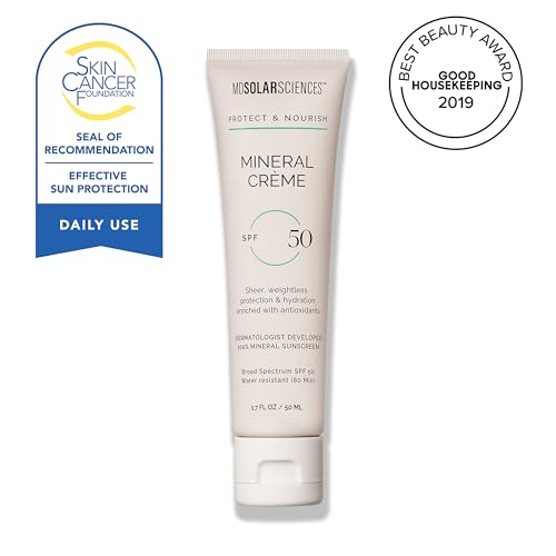 MDSolarSciences Mineral Crème SPF 50 Sunscreen for Face – Water-Resistant, Broad Spectrum UV Protection – Blendable Micronized Zinc Oxide – Smooth, Natural Matte Finish
