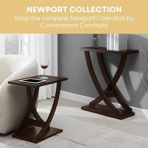 Convenience Concepts Newport Cross Step Console Table, Espresso