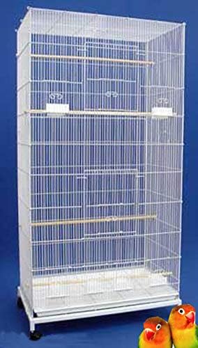55" X-Large with 3/8-Inch Tight Bar Spacing for Multiple Flight Small Size Bird Aviary Budgie Canary Finches Breeding Home Cage with Removable Rolling Stand