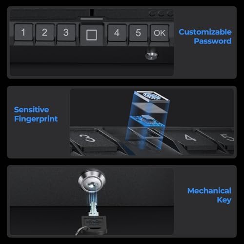 ONNAIS Iron SE Biometric Gun Safe for Handgun with Fingerprint Keypad Lock