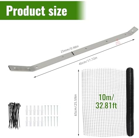 Cat Fence Retrofit System Curved Fence Extenders Anti-Climb Jump Outdoor Barrier Galvanized Steel Toppers & Poly Mesh Containment Barrier for Wood
