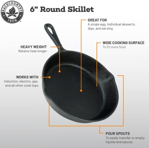 12 Inch Round Large Pre-Seasoned Cast Iron Skillet