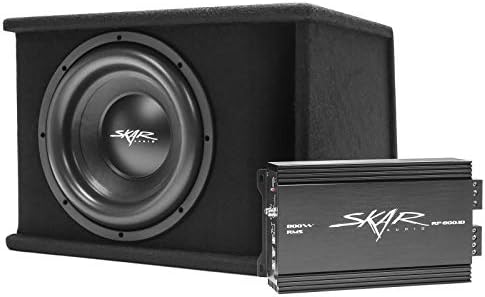 Skar Audio Single 8" Complete 700 Watt SDR Series Subwoofer Bass Package - Includes Loaded Enclosure with Amplifier