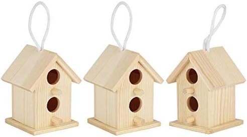 Meiyya Unfinished Birdhouse to Paint for Birdwatching with Perch, MoistureResistant Bird Nests