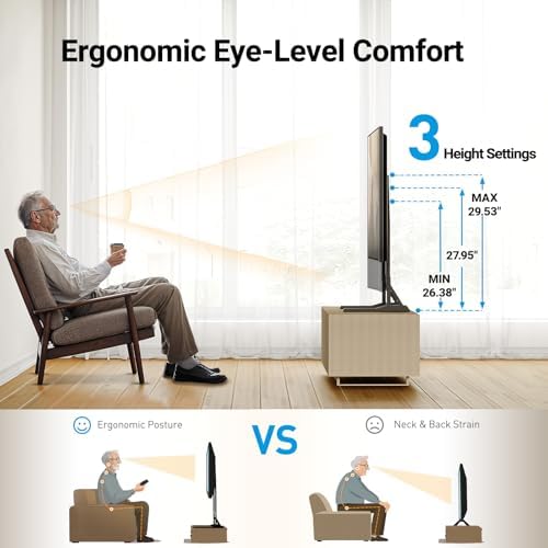PERLESMITH Universal TV Stand Mount for 20-75 Inch TVs, Height Adjustable Table Top TV Stand