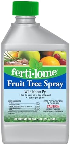 Fertilome (10131) Fruit Tree Spray Multi-Purpose Insecticide &, 16 oz | Pyrethrins + sulfur formula - Kills insects, mites