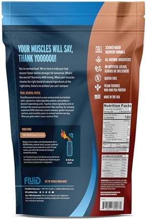 Fluid Recovery, Post-Workout Drink Mix, Whey Isolate Protein, L-Glutamine, Carbs, All Natural Ingredients, Gluten-Free, Lactose-Free (Tropical Fruit)