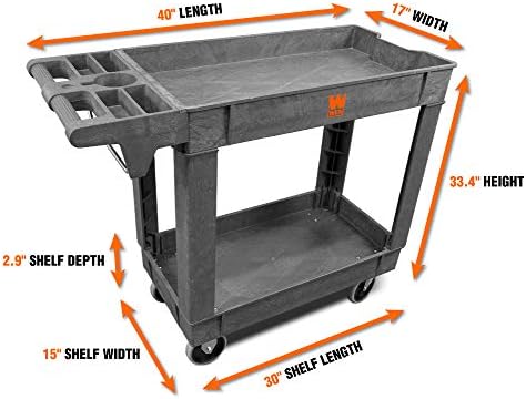 WEN Service Utility Cart, 500-Pound Capacity, 40 x 17-Inch