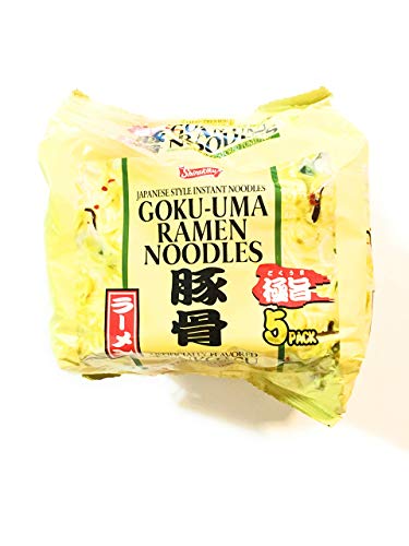 Shirakiku Goku-uma Japanese Style Instant Noodles | Tonkotsu Flavor Authentic Ramen Noodles | Savory Broth