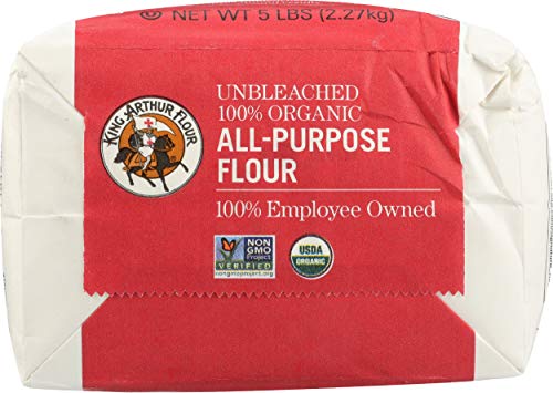 King Arthur 100% Organic All-Purpose Flour, Unbleached, 5 lb Bag - Non-GMO Project Verified, No Preservatives