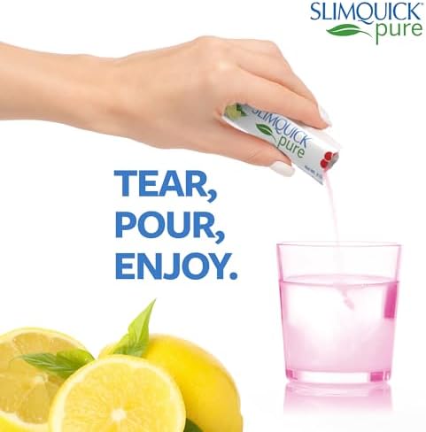Slimquick Pure 3x Extra Strength Mixed Berry Drink Mix for Women to Help Achieve Weight Goals, Helps Metabolism, Keeps Full for Longer with Green Tea, Caffeine, Chaste Tree, Rhodiola Extract, 26 Count