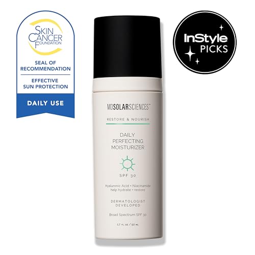 MDSolarSciences Daily Perfecting Moisturizer SPF 30 | Face Moisturizer & Sunscreen | Hyaluronic Acid Hydration | Broad Spectrum Protection | 1.7 Fl Oz