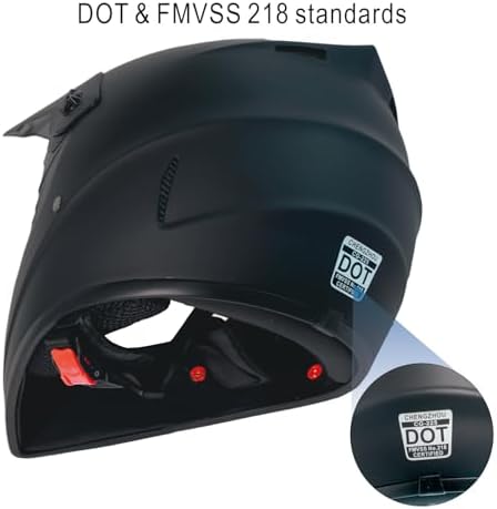 Dirt Bike Helmets Black Fullface DOT Motorcycle E Bike ATV Helmet