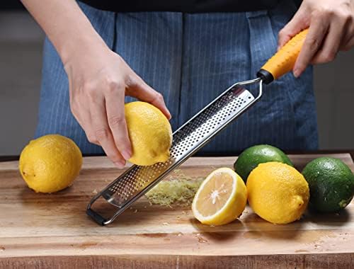 Deiss PRO Citrus Lemon Zester & Cheese Grater — Parmesan Cheese, Lemon, Ginger, Garlic, Nutmeg, Chocolate, Vegetables