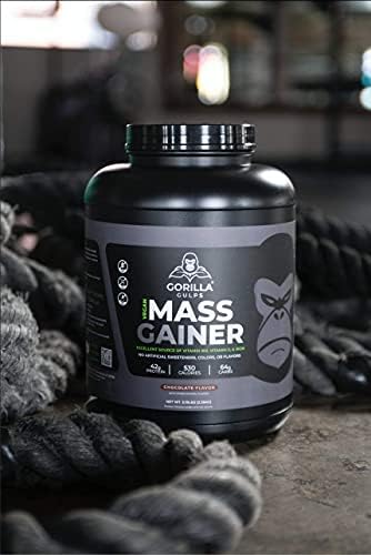 Gorilla Gulps – Mocha Vegan Mass Gainer – 5 lb Natural High Calorie Protein Powder – GMO, Gluten, Dairy