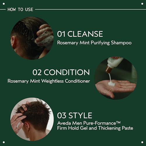 Aveda Men Pure-Formance Thickening Paste | Thickens Hair | Versatile Hold | Natural Finish Hair Styling Paste | With Amla |91% Naturally Derived*, 2.5 Fl Oz