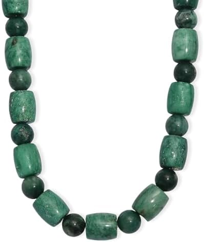 Green Jasper 490.00 ctw Beaded Necklace in Platinum Over 20 Inches