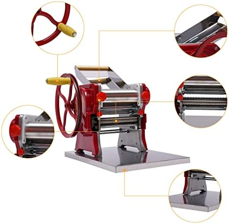 Noodle Machine, TBVECHI Iron Body Multi-functional Manual Noodle Pasta Dumpling Skin Maker Machine Stainless Steel Dough Stick Kitchen Home