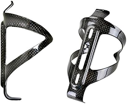 Black Carbon Fiber Lightweight Bicycle Water Bottle Cage for Cycling-2 Pack | 0.8 Oz/p, for 2.91-3.54" Diameter Bottles, Bottle Cage for Cycling