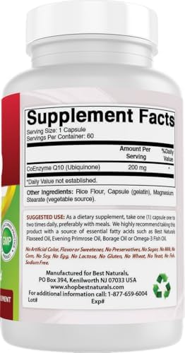 Best Naturals COQ10 200 mg, 60 Capsules