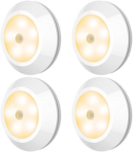 HONWELL Motion Sensor Light, Wireless Battery Powered Warm White Motion Sensor Lights, Stick Closet Lights, Safe LED Stair Lights