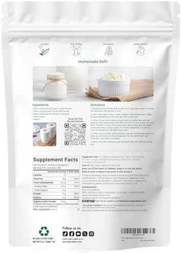 Micro Ingredients Organic Inulin FOS Fiber Powder, 2.2 lbs | Quick Water-Soluble Prebiotic | Natural Fiber for Smoothies & Drinks | Vegan Friendly, Dissolves Clear