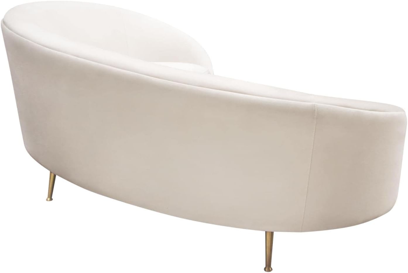 Celine Curved Sofa in Light Cream Velvet