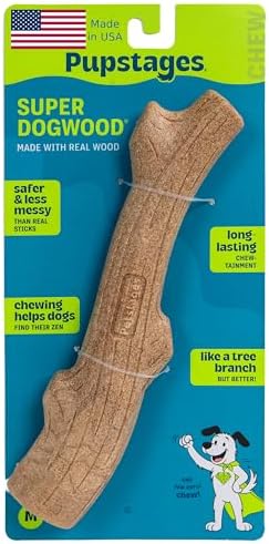 Pupstages Super Dogwood Stick Dog Chew Toy, Made in USA, X-Small, 6"