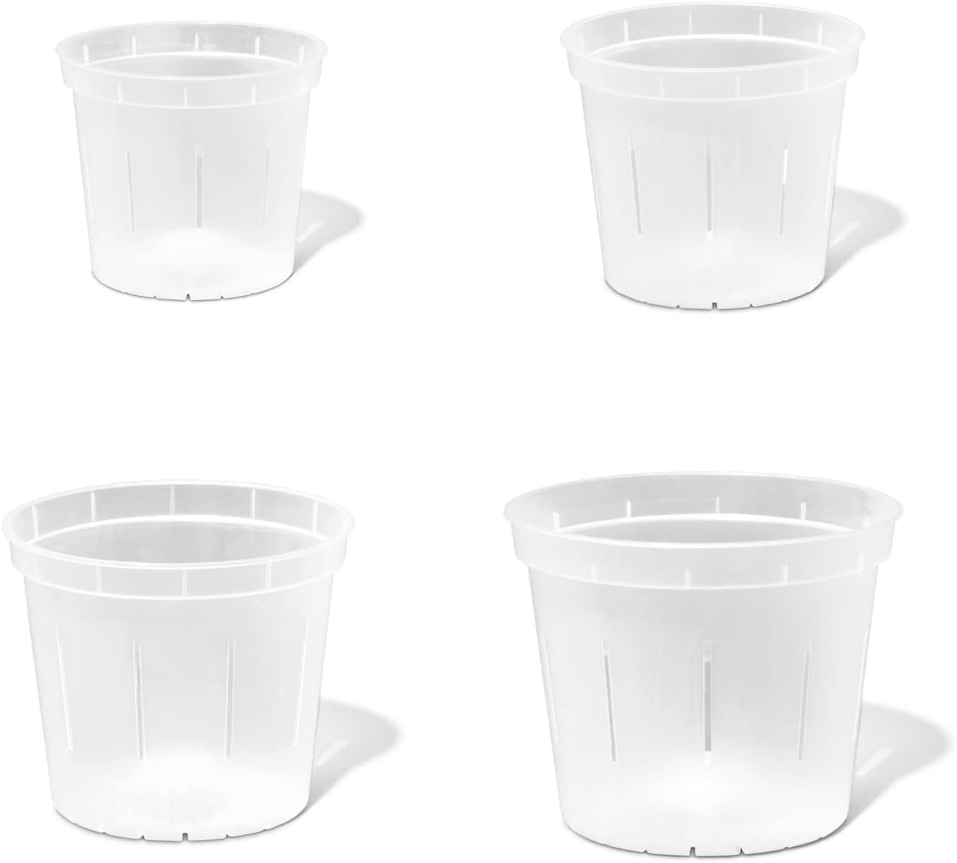 Orchid Pot Growers Assortment (8 Slotted Clear Orchid Pots - 2 Each of 3, 4, 5, 6 Inch) - Premium Orchid Planters, Orchid Pots with Holes for Repotting
