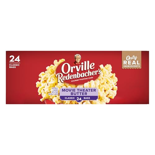 Orville Redenbacher's Movie Theater Butter Microwave Popcorn, 3.29 Ounce Classic Bag, 24-Count