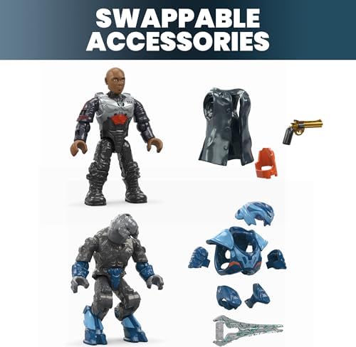 MEGA Halo the Series Vehicle Building Toys Set, Renegade Banshee Aircraft with 205 Pieces, 2 Micro Action Figures, Purple, Kids and Fans