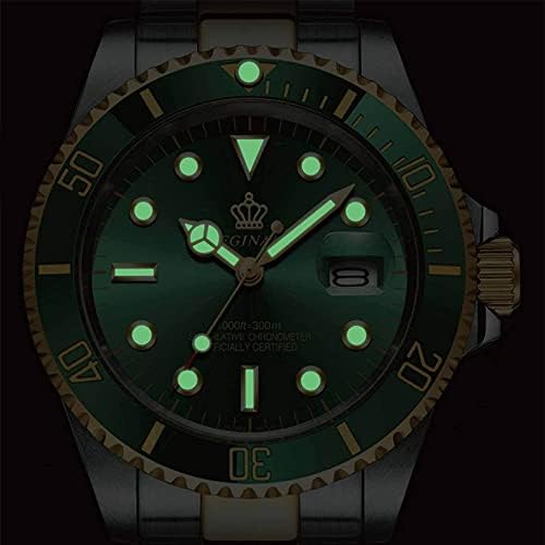 FANMIS Mens Luxury Watches Rotatable Bezel Sapphire Glass Luminous Hand Quartz Silver Tone Stainless Steel Watch