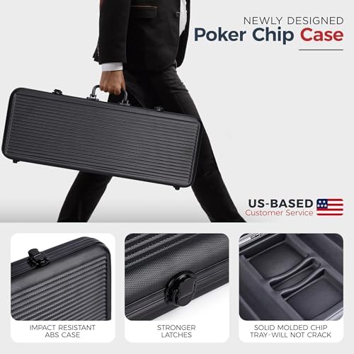 Versa Games Pro Poker Chips - Poker Set 13.5g 500 Piece Casino Clay Poker Chips with Denomination Numbers for Texas Holdem - New Upgraded Poker Chip