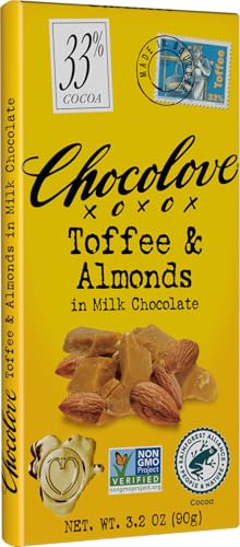 Chocolove - Milk Chocolate Bar Toffee & Almonds - 3.2 oz.