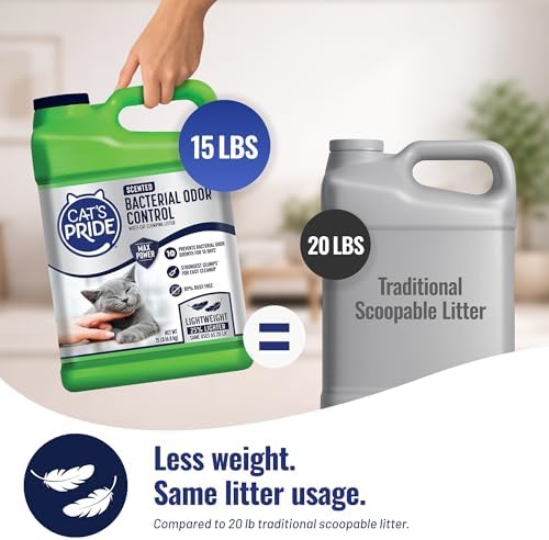 Cat's Pride Bacterial Odor Control, Max Power, Clumping Litter Scented 15lb